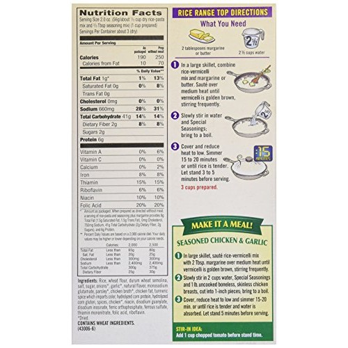 Rice A Roni Chicken &Amp; Garlic Rice &Amp; Vermicelli Mix, 5.9 Oz