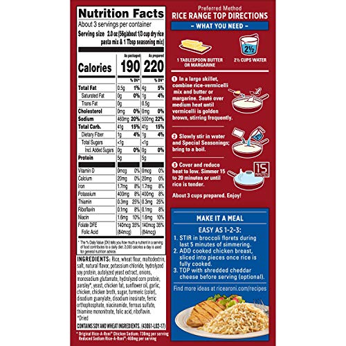Rice-A-Roni, Rice Mix Chicken Lower Sodium, 6.9 Oz