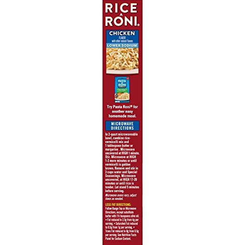 Rice-A-Roni, Rice Mix Chicken Lower Sodium, 6.9 Oz