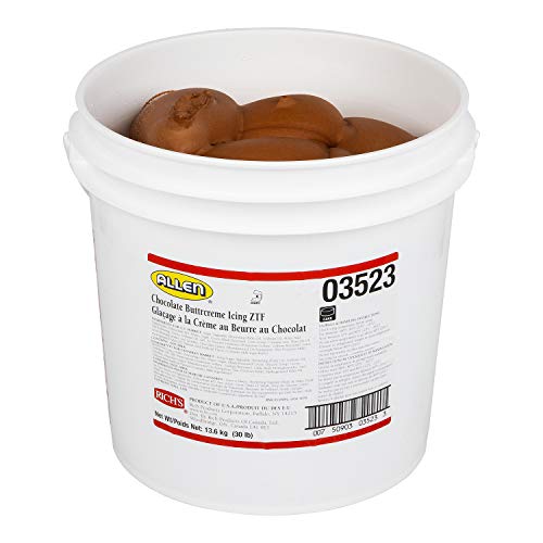 Richs JW Allen Pre-Whipped Chocolate Buttercreme Icing ZTF, 30 lb