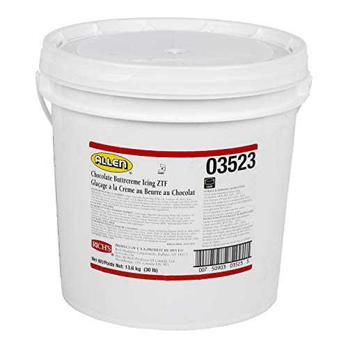 Richs JW Allen Pre-Whipped Chocolate Buttercreme Icing ZTF, 30 lb