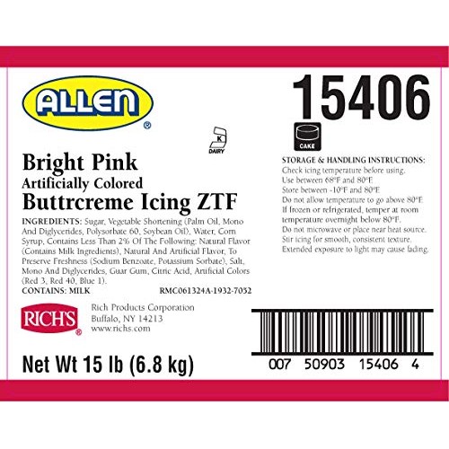 Richs JW Allen Pre-Whipped Icing, Buttercream, 240 Oz