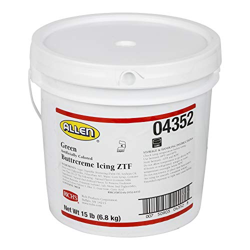 Richs JW Allen Pre-Whipped Icing Green, Buttercream, 240 Oz