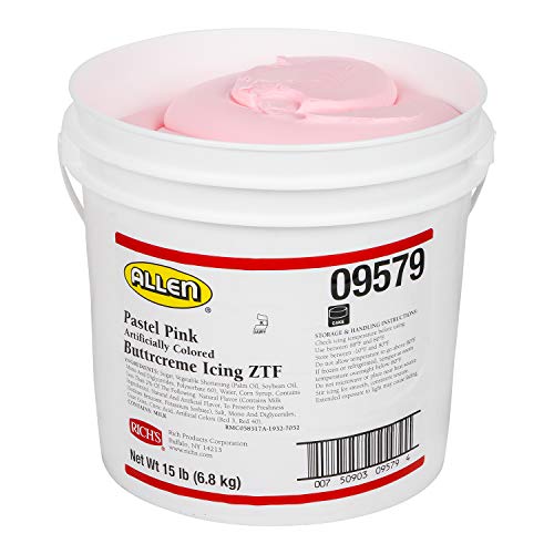 Richs JW Allen PreWhipped Icing ZTF, Pastel Pink, 15 lb, Butter...
