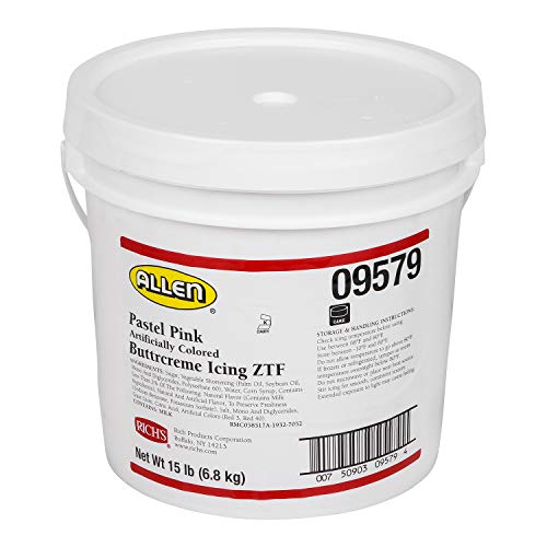 Richs JW Allen PreWhipped Icing ZTF, Pastel Pink, 15 lb, Butter...