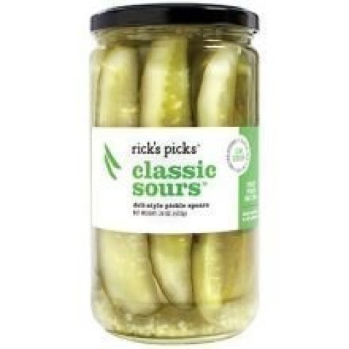 Ricks Picks Classic Sours Pickles, 24 Ounce - 6 Per Case.