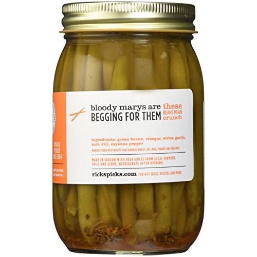Ricks Picks, Green Bean Pickles Spicy Mean Beans, 15 Ounce
