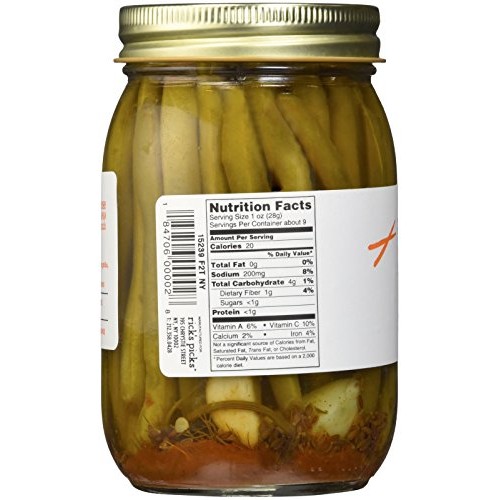 Ricks Picks, Green Bean Pickles Spicy Mean Beans, 15 Ounce