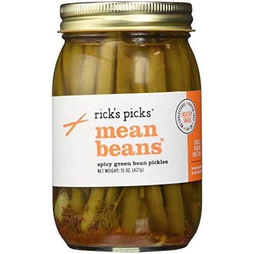 Ricks Picks, Green Bean Pickles Spicy Mean Beans, 15 Ounce