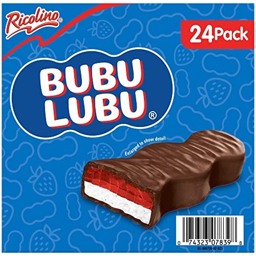 RICOLINO Bubulubu Chocolate Strawberry Marshmallow Bar Box with ...
