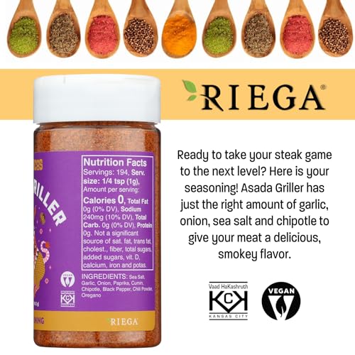 Riega Street Taco Grill Seasoning, Asada, 6.85 oz Pack of 1