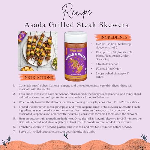 Riega Street Taco Grill Seasoning, Asada, 6.85 oz Pack of 1