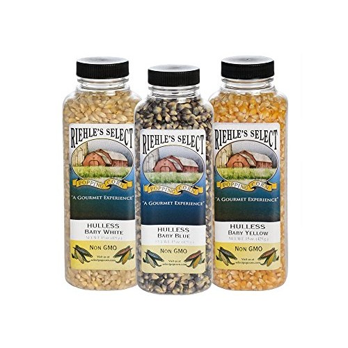 Riehles Select Popping Corn 3-Pack Hulless Gourmet Popcorn