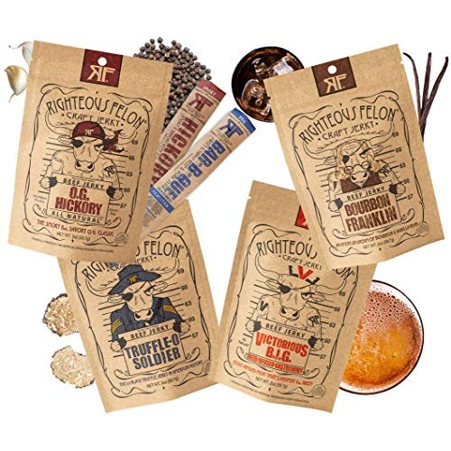 Righteous Felon Beef Jerky Bundle - Savory Beef Jerky Sampler -