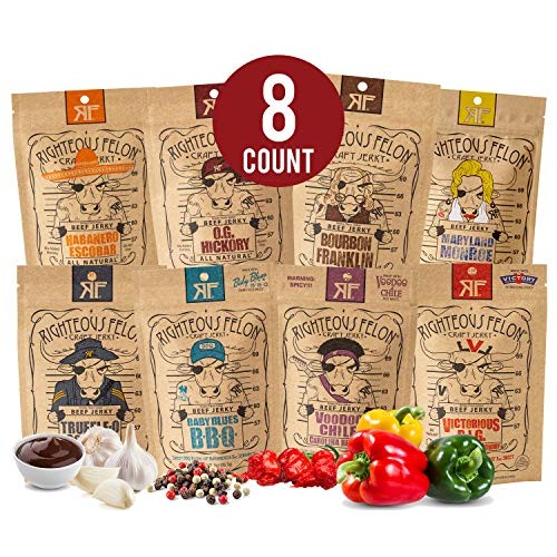 Righteous Felon Beef Jerky Bundle - Variety Beef Jerky Set - All