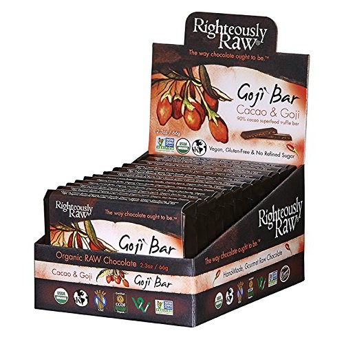 Righteously Raw 90% Dark Goji Truffle Bars 6 Bars