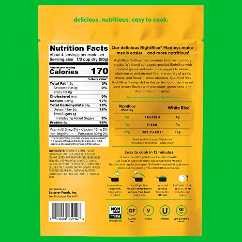 Rightrice Medley - Fried Rice 7Oz. Pack Of 6 - Made From Veget