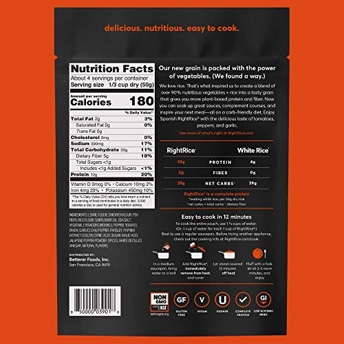 Rightrice - Spanish 7Oz. Pack Of 6 - Made From Vegetables - Hi