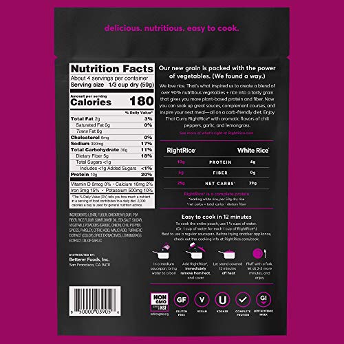 Rightrice - Thai Curry 7Oz. Pack Of 6 - Made From Vegetables -