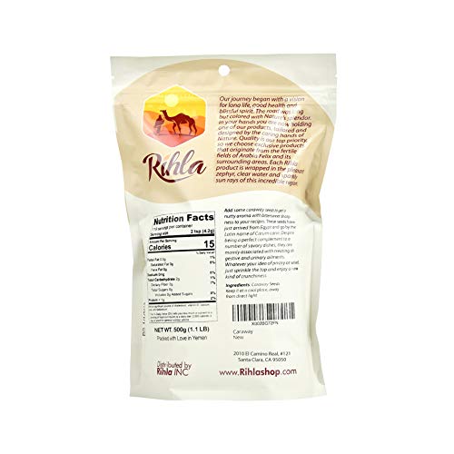 Caraway Premium Seeds Carum Carvi - Rihlas Superfoods - 1.1Lb