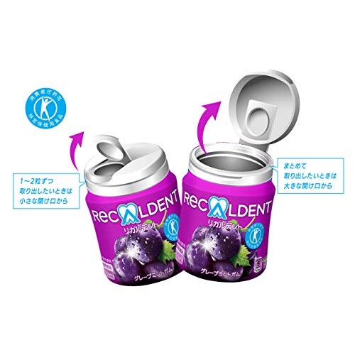 [Tokuho] Monderizu Japan Rikarudento Grape Mint Gum Bottle R 140G