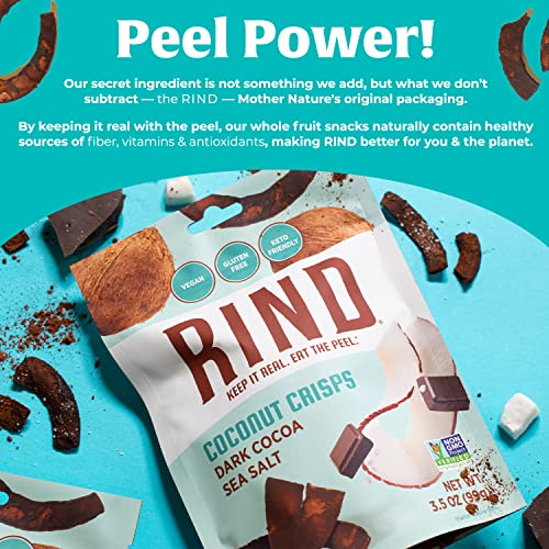 RIND Snacks | Dark Cocoa Sea Salt Coconut Crisps | Dried Fruit S...