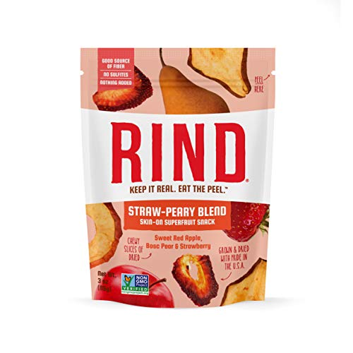 Rind Snacks Straw-Peary Blend Sun-Dried Skin-On Non-Gmo Superfru