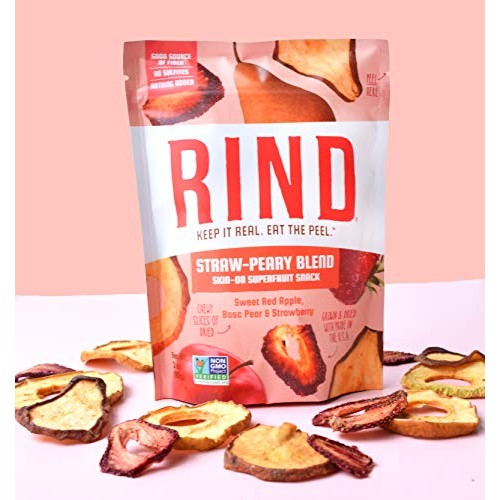 Rind Snacks Straw-Peary Blend Sun-Dried Skin-On Non-Gmo Superfru