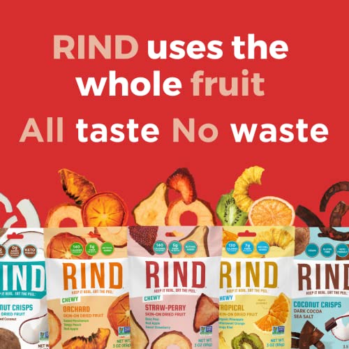 RIND Snacks | Variety 5 Bag Pack | Straw-Peary, Unsweetened Coco...