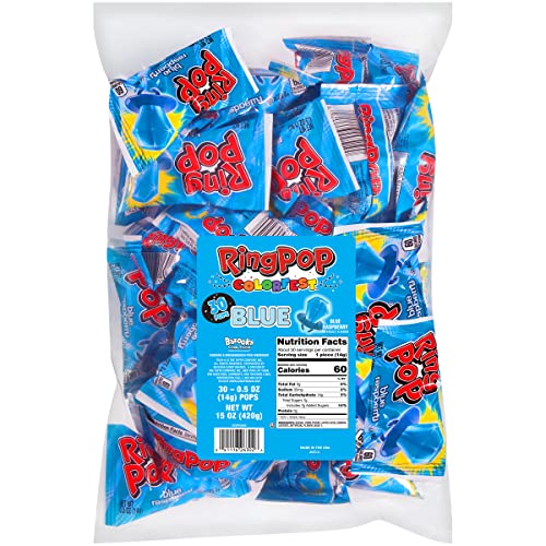 Ring Pop Individually Wrapped Blue Raspberry 30 Count Bulk Lolli... Ring Pop Individually Wrapped Blue Raspberry 30 Count Bulk Lolli...