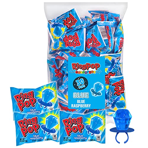 Ring Pop Individually Wrapped Blue Raspberry 30 Count Bulk Lolli... Ring Pop Individually Wrapped Blue Raspberry 30 Count Bulk Lolli...