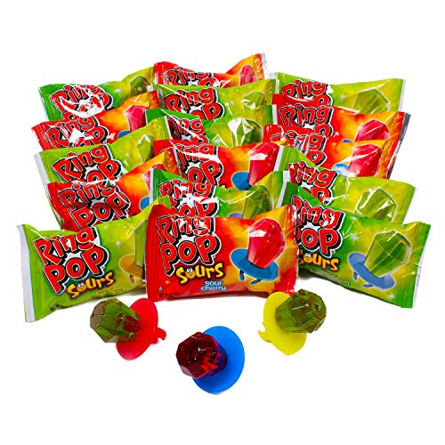 Ring Pop Sours Individually Wrapped Bulk Variety Party Pack – 30