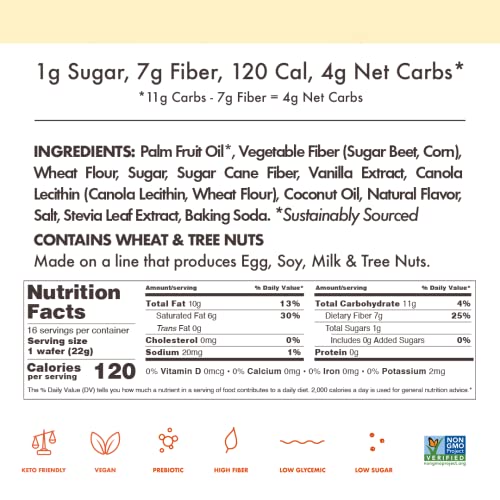 Rip Van Vanilla Wafer Cookies - Keto - Non-GMO - Healthy - Low C...