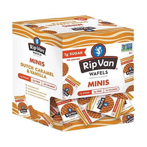 Rip Van Wafels Dutch Caramel & Vanilla Mini Stroopwafels - Low C...