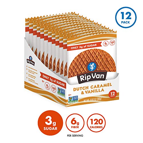Rip Van Wafels Dutch Caramel &Amp; Vanilla Stroopwafels - Healthy Sn