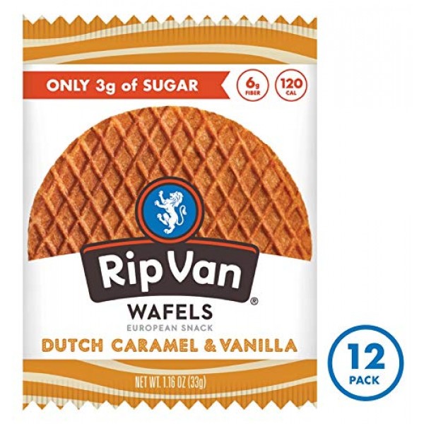 Rip Van Wafels Dutch Caramel &Amp; Vanilla Stroopwafels - Healthy Sn