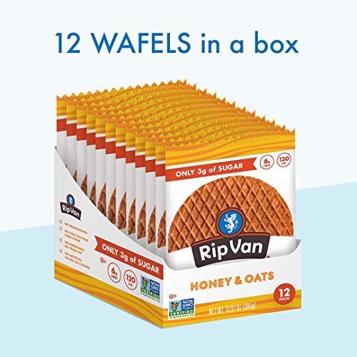 Rip Van Wafels Snack Wafels, Honey And Oats, Pack Of 12, 13.92 O