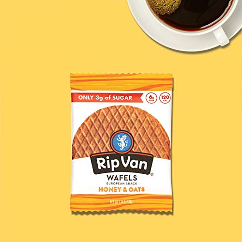 Rip Van Wafels Snack Wafels, Honey And Oats, Pack Of 12, 13.92 O