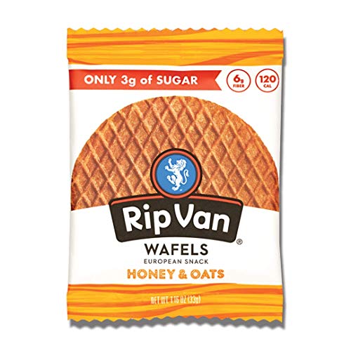 Rip Van Wafels Snack Wafels, Honey And Oats, Pack Of 12, 13.92 O