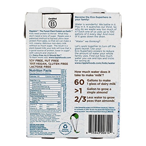 Ripple Foods Pbc, Milk, Aseptic, Nd, Pack Of 4, Size 4/8 Fz, Gl