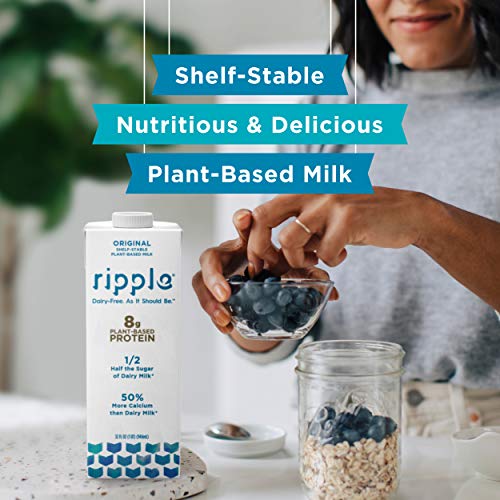 Ripple Non-Dairy Milk, Original, 32Oz 6 Pack | Vegan Milk With