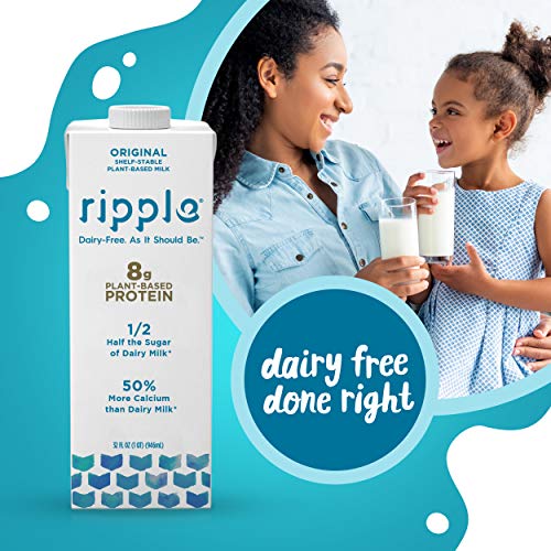 Ripple Non-Dairy Milk, Original, 32Oz 6 Pack | Vegan Milk With