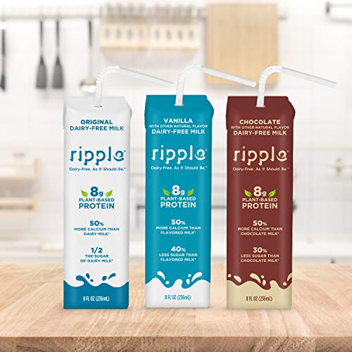 Ripple 8Oz Non-Dairy Milk, Chocolate Pack Of 12 | Vegan Milk W