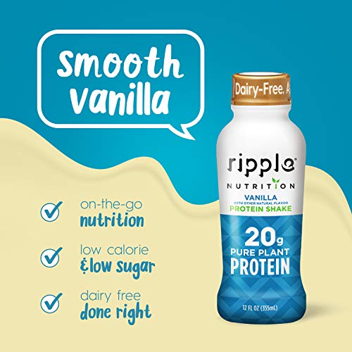 Ripple Vegan Protein Shake, Vanilla | 20G Nutritious Plant Based Ripple Vegan Protein Shake, Vanilla | 20G Nutritious Plant Based