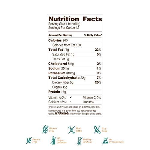 Rise Whey Protein Bar, Carob Chip Almond, Healthy Breakfast &Amp; Sn