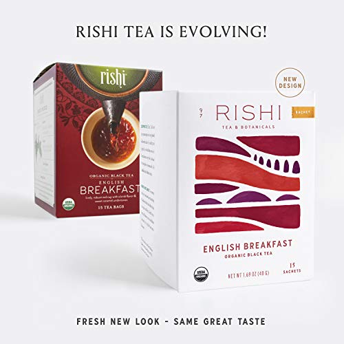 Rishi Tea English Breakfast Tea - Organic Black Tea Sachet Bags ...