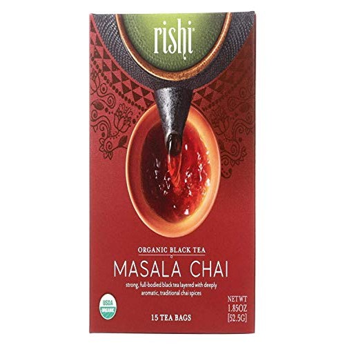 Rishi Tea Masala Chai Tea - Organic Black Tea Blend Sachet Tea B