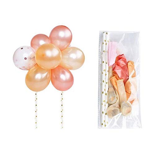 Risshine Balloon Cake Topper, Mini Rose Gold &Amp; Champagne Gold Co