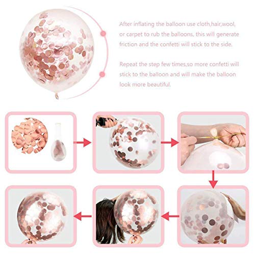 Risshine Balloon Cake Topper, Mini Rose Gold &Amp; Champagne Gold Co