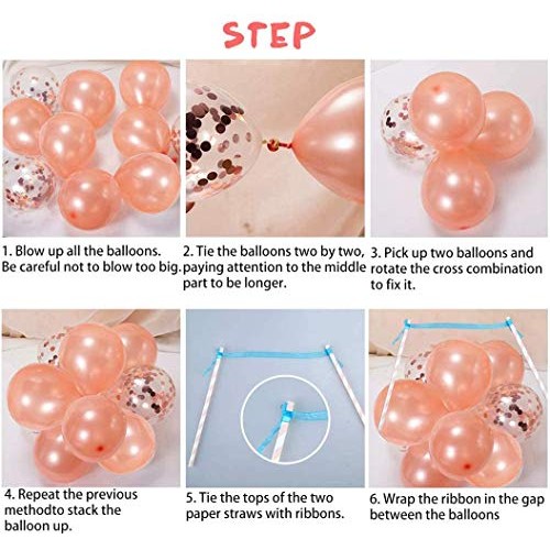 Risshine Balloon Cake Topper, Mini Rose Gold &Amp; Champagne Gold Co